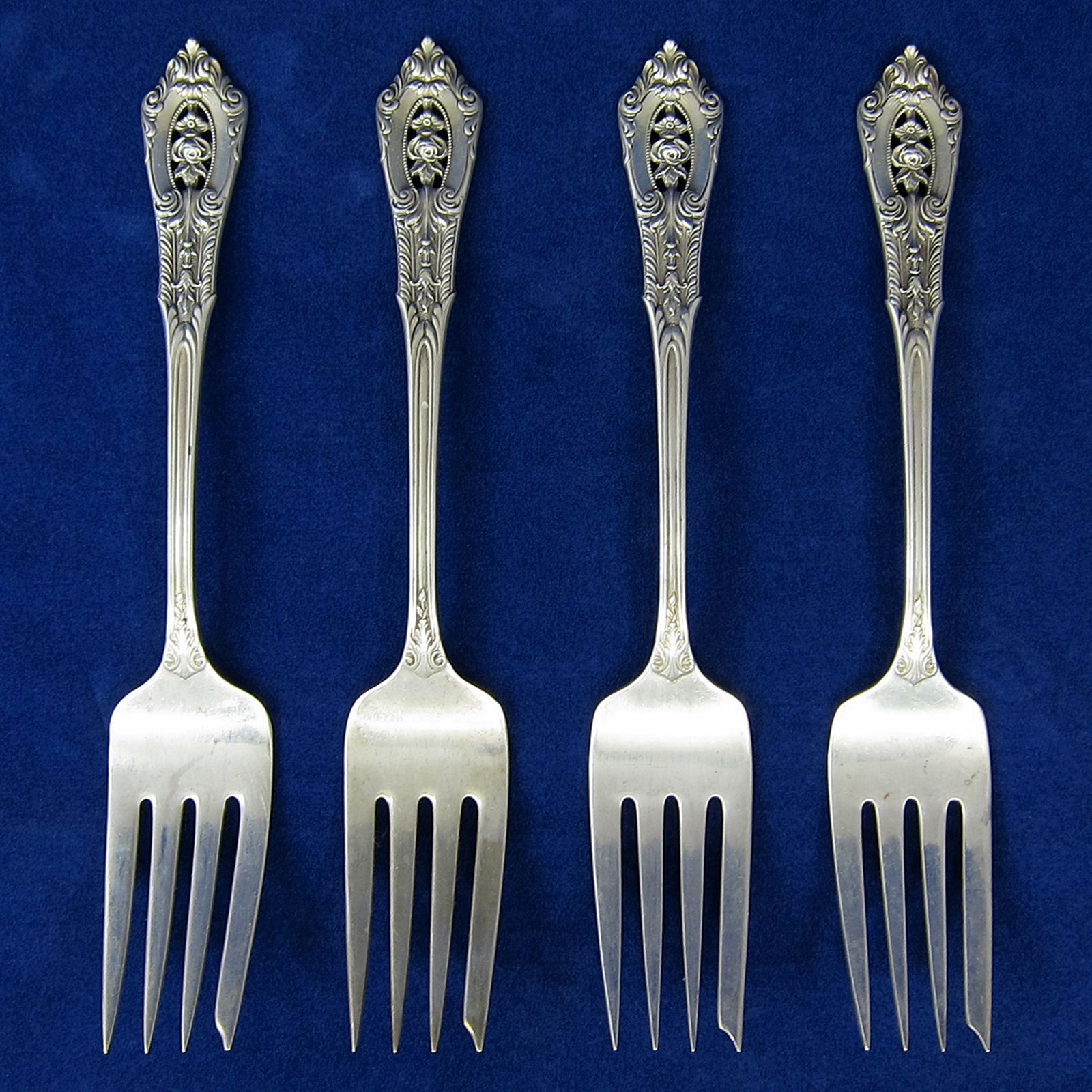 S ROSE POINT-WALLACE STERLING SALAD FORK 