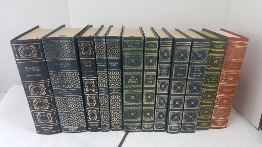 12 NOVELS International Collectors Library VINTAGE Leather Decorative ...