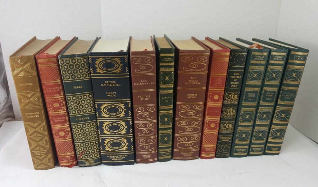 12 NOVELS International Collectors Library Lot VINTAGE Leather ...