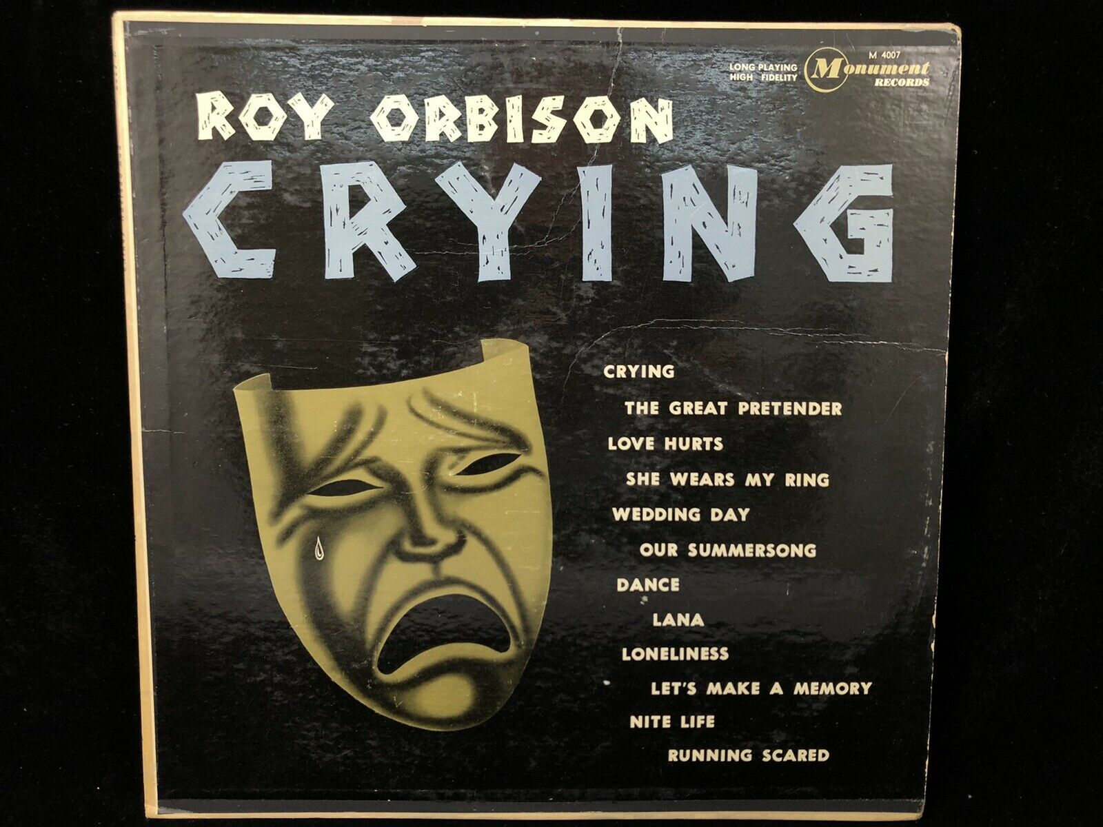 Roy Orbison Crying Lp Mono 1962 Monument Records Vg Vinyl Pop Rock